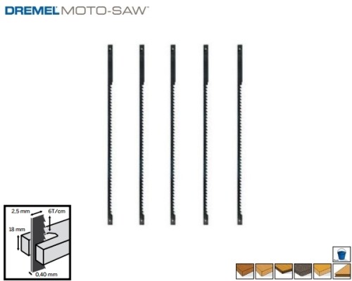 pilový list DREMEL Moto-Saw, univerzální na dřevo, MS51, 5ks Dremel2615MS51JA