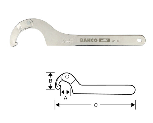 Hákový klíč nastavitelný, 32-75mm Bahco4106-32-75