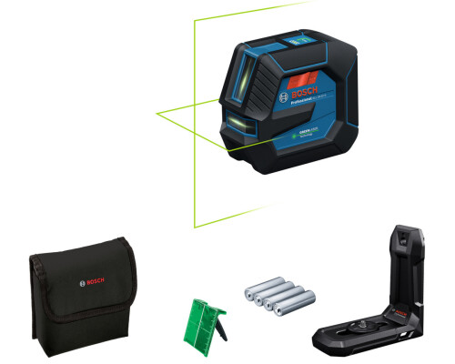 Čárový křížový laser Bosch GLL 20-22 G+ LB10, 4xAA