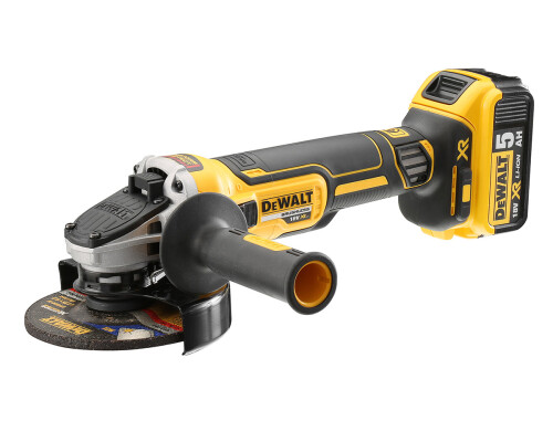 AKU úhlová bruska se spojkou a brzdou DCG405 18V XR, 125mm, 2x5,0Ah, T-Stak